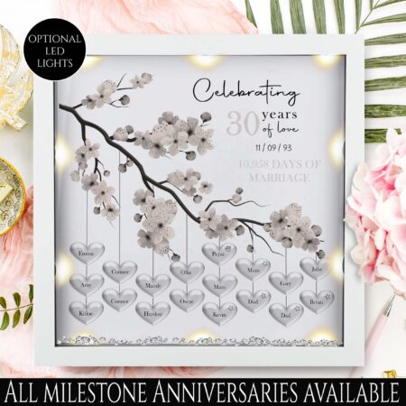 30th Wedding anniversary Gift | Family tree framed print | Wedding anniversary gift | Wedding Gift | Anniversary milestone gift