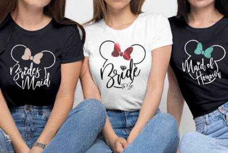 Minnie Mouse Bride T-shirt, Disney Bride Squad Shirts, Bachelorette T-shirts, Bachelorette Party Shirts, Bridal Party t-shirts