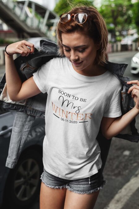 Soon to be Mrs personalised T Shirt, Future Mrs shirt, Rose Gold Bride to be shirt, Bride T shirt, Mrs tshirt,Personalised hen party tshirts