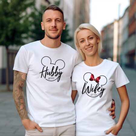 Disney Mr & Mrs t shirts, Wifey and Hubby t-shirt, Newlyweds t-shirts, Honeymoon tees, Couples tshirt, Just married shirt,