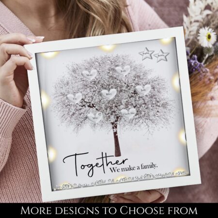 Personalised family tree framed print, Together family gift, Mothers day gift, Christmas gift, Mum birthday, Nan birthday, Gifts for her,