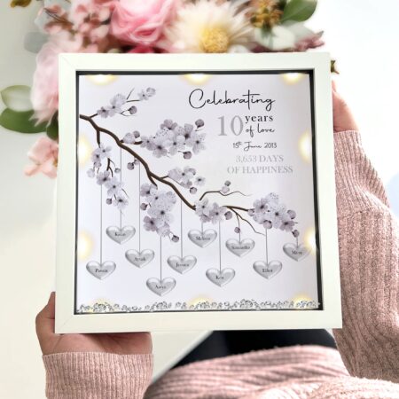 10th Wedding anniversary Gift | Family tree framed print | wedding anniversary gift | Wedding Gift | Anniversary milestone gift