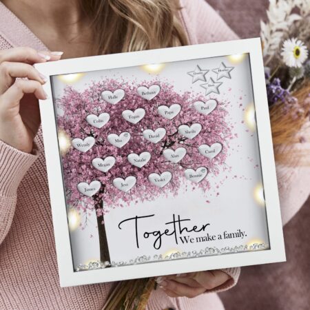Personalised family tree, Together we make a family gift, Mothers day gift, Mum birthday, Nan gifts for her, Christmas Gift, LED light gift