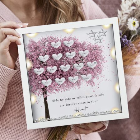 Personalised family tree frame, Side by Side family tree gift, Mothers day gift, Mum birthday, Nan birthday, Gifts for her, Christmas gift