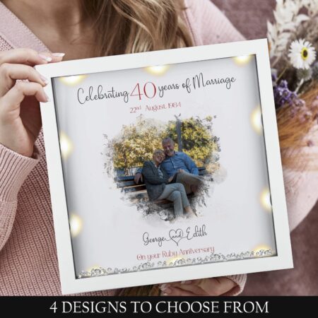 personalised 40th anniversary gift Custom Ruby  anniversary photo gift personalized anniversary keepsake gift 40th wedding anniversary frame