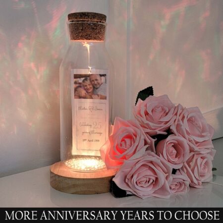 25th Wedding anniversary Gift, Personalised Silver wedding anniversary, Anniversary gift for her, message in a bottle gift for the couple