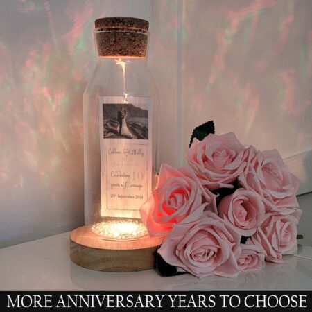 10th Wedding anniversary Gift, Personalised Tin wedding anniversary, Anniversary gift for her, message in a bottle gift for the couple