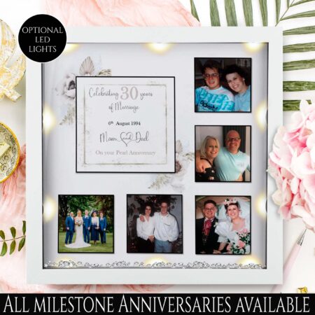 30th anniversary gift pearl wedding anniversary gift for her mom anniversary gift for him wedding gift LED light frame