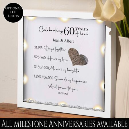 60th Wedding anniversary Gift, Diamond wedding anniversary gift, personalised anniversary gift, Personalised gift for couple