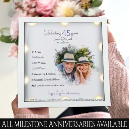 45th Wedding anniversary Gift | Family tree framed print | Sapphire wedding anniversary gift | Wedding Gift | Anniversary milestone gift