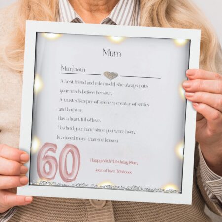 60th Birthday gifts for women, Personalised Birthday gift, Mum birthday gift, 70th birthday frame, Gifts for her, 80th birthday, 40th, 50th