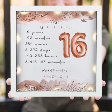 16th Birthday gift girl Personalised Birthday frame gift Daughter birthday gift 16th Milestone birthday Gifts for her Granddaughter gift