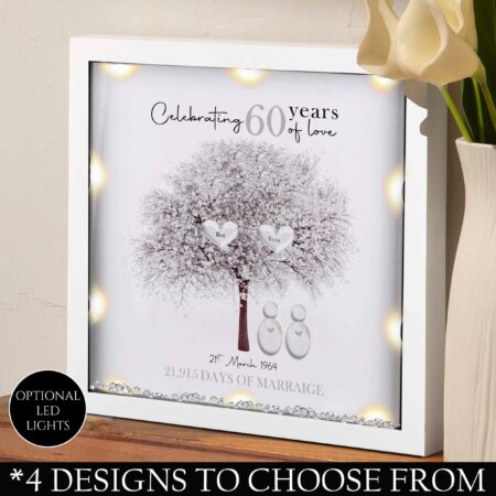 60th Wedding anniversary Gift Family tree framed print Diamond wedding anniversary gift Wedding Gift personal Anniversary gift for her