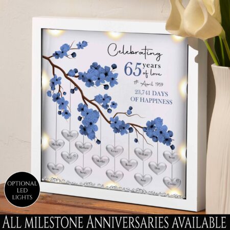 65th Wedding anniversary Gift | Family tree framed print | Sapphire wedding anniversary gift | Wedding Gift | Anniversary milestone gift