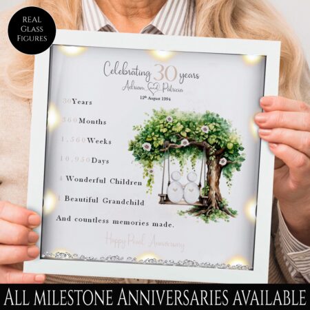 30th Wedding anniversary Gift | Framed Anniversary Pebble Art Gift | Pearl wedding anniversary gift | Wedding Gift | milestone gift