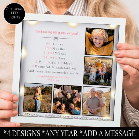 60th Birthday gifts for women Personalised Birthday gift Daughter birthday gift 18th 21st 40th 50th 60th birthday Granddaughter Gift for her