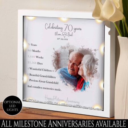 70th Wedding anniversary Gift | Family tree framed print | Platinum wedding anniversary gift | Wedding Gift | Anniversary milestone gift