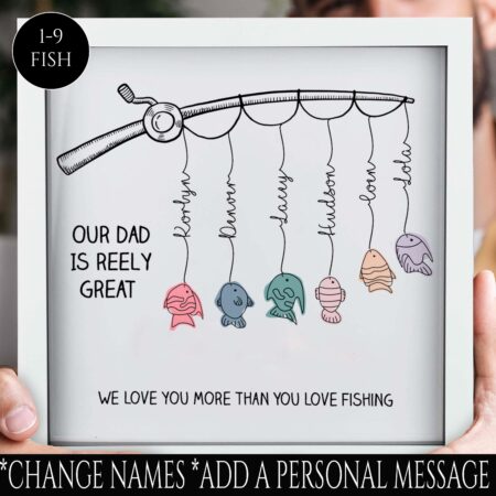 Christmas gift for dad Fishing Gift For Dads birthday Daddy Personalised Fishing Gift For Men Fisherman Gift Reel Great Dad Print Fishing
