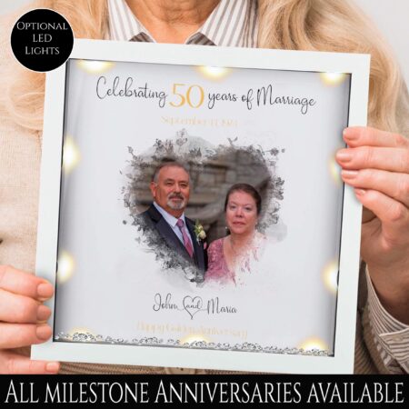 personalised 50th Gold anniversary gift Custom anniversary photo gift personalized anniversary keepsake gift 50th wedding anniversary frame