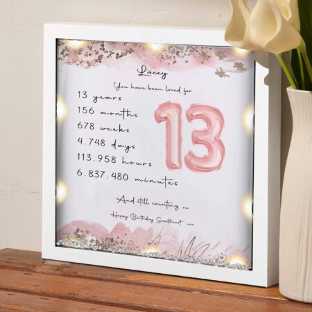 13th Birthday girl gift Personalised Birthday gift Daughter birthday gift 13th Milestone birthday frame Gifts for her Granddaughter gift