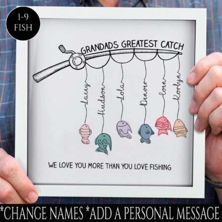 Grandad birthday gift for Fathers Day Gift Daddy Personalised Fishing Gift For Men Fisherman Reel Great Dad Print fishing Christmas gift