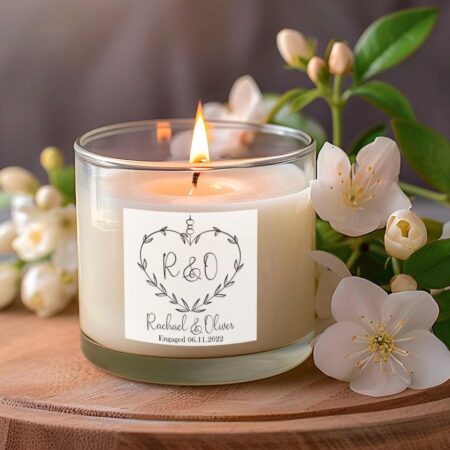 Engagement Candle For Couple, Wedding Gift, Personalised Name And Date, Congratulation Gift, Anniversary Gift For Friend, Gift For Her