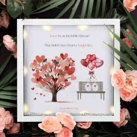 Personalised Valentine's Day Pebble picture Frame - Personalised Love Couple Pebble Picture - Valentines Gift For Wife Husband